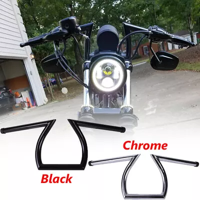$47.98 • Buy 1'' Motorcycle Handlebars Z Drag Bars Fit For Harley Honda Yamaha Suzuki Chopper