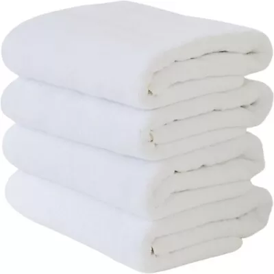 4X Large Bath Towel White Hotel Quality 100% Pure Cotton Soft Big Bargain Towels • £23.99