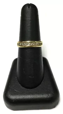 (MA3) Lady's 10k Yellow Gold Diamond .15TCW Size 8.5 Wedding Band - 2.3g • $299.50