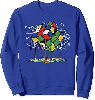 Melting Rubik's Cube Speed Vintage Puzzle Youth Math Unisex Crewneck Sweatshirt • $26.99