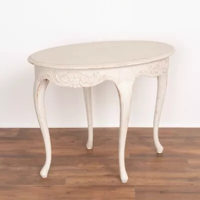 Antique Swedish White Painted Oval Tea Table Side Table From Sweden • $2100