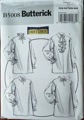 Butterick Historical Poet Shirt Civil War Outlander Renaissance Costume Pattern • $18.99