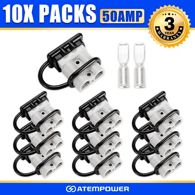 $22.95 • Buy 10x Anderson Cover Style Plug 50 Amp With Dust Cap 6AWG DC Connector 12-24V