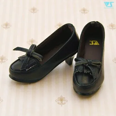 BJD Volks Shoes Boutique Super Dollfie Dream SD SD13 DD Black Bow Loafer Heels • $39.96