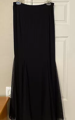 Jessica Howard Evenings Skirt - Black W/Sheer Inserts - Maxi Length - Size 14 • $20.40