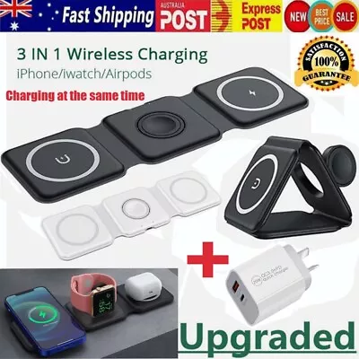 3IN1 15W Witeless Charger Fast Charging Station For Apple Watch Air Pods IPhone • $25.99