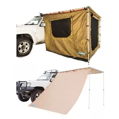 Adventure Kings 2x2.5m Waterproof Awning Tent +Side Wall Camping 4WD SUV Outdoor • $193.95