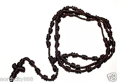 Rosary Necklace Religious Long 31  Knotted Brown Rosarie Cord Rope Original Mex  • $9.93