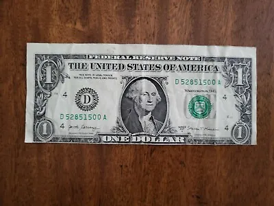 One Dollar Federal Reserve Note Miscut & Misprint 2017 • $120