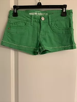 Womens Juniors Mossimo Supply Co Green Jean Shorts Size 1 • $7.99