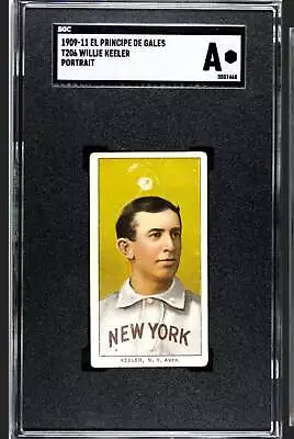 1909 T206 Willie Keeler Portrait Rare EPDG Back SGC A • $660