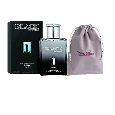$21.95 • Buy Black Extreme Edt Perfume For Men Impression Cologne With NovoGlow Pouch 3.4oz-P