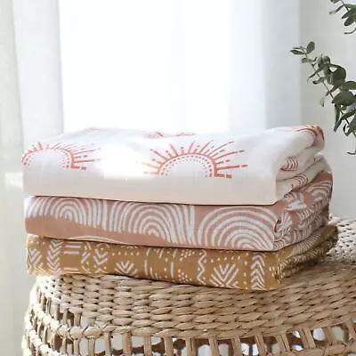 Bamboo Cotton Soft Baby Blankets Newborn Muslin Swaddle Blanket Baby Bath Towel • $10.99