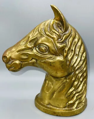 Vtg Large Mid Century Modern Hollywood Regency Brass Horse Head Sculpture 8.5”T • $65