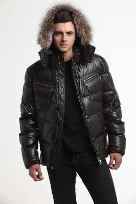 Genuine Men's Louis James Goose Down & Raccoon Fur Winter Jacket Coat £189.99 XL • £69.99