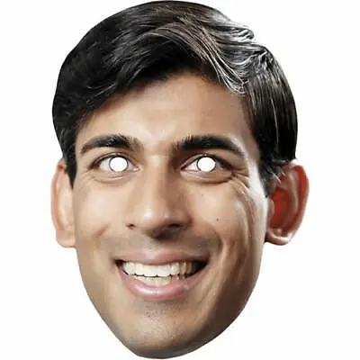 Rishi Sunak Celebrity Card Face Mask - Ready To Wear - Fancy Dress • £1.95