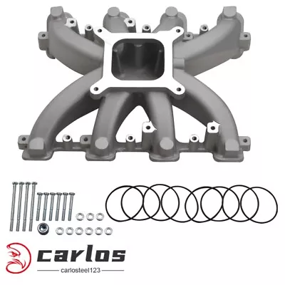 Satin Aluminum Single Plane Carb Intake Manifold For GM LS LS3 L92 300-131 • $145