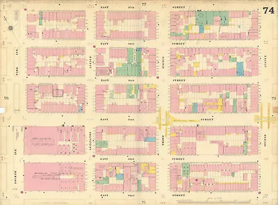 Sanborn NYC #74 Manhattan Midtown East Murray Hill Kips Bay NoMad 1899 Old Map • £130