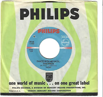 Northern Soul 45 Rpm -  Vicky - Philips Records  Dance With Me Until Tomorrow  • $57.99
