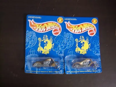 Lot Of 2 1998 Hot Wheels Motorcycles Whites World Sealed Black & Gold Nip • $18.39