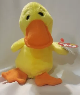 Ty Beanie Baby - QUACKERS The Duck With TAGS Retired  4-19-94 Excellent Cond • $9