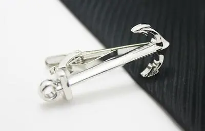 Fantastic Classic Solid 935 Argentium Silver Men Awesome Anchor Sailor Tie Clip • $220