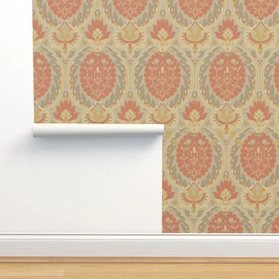 £33.61 • Buy Removable Water-Activated Wallpaper Indian Persian Damask Renaissance Medieval