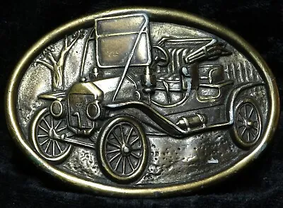 Vintage Antique Model T Automobile Car Belt Buckle Brass Ford A Metal 1970s Avon • $5.99