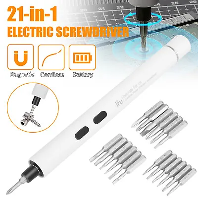 $22.98 • Buy 21 In 1 Electric Magnetic Cordless Screwdriver Precision Repair Tool W/Mini Bits