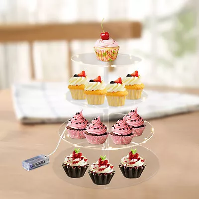 4-Tier Cupcake Stand Cake Dessert Wedding Event Party Display With LED Light USA • $20.91