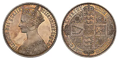 GREAT BRITAIN Victoria 1847 AR Gothic Crown. NGC PF63 S-3883; ESC-2571 Dav-106 • $35175