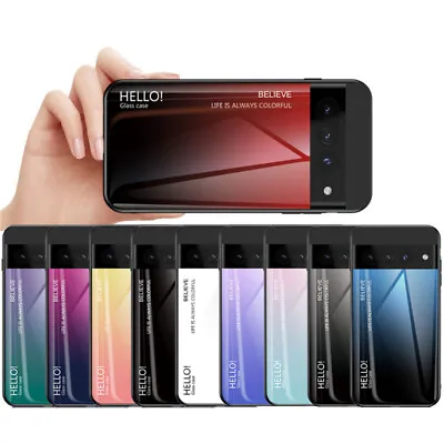 For Google Pixel 8Pro 7A 6 Pro 4a Slim Gradient Tempered Glass Hybrid Case Cover • $3.59