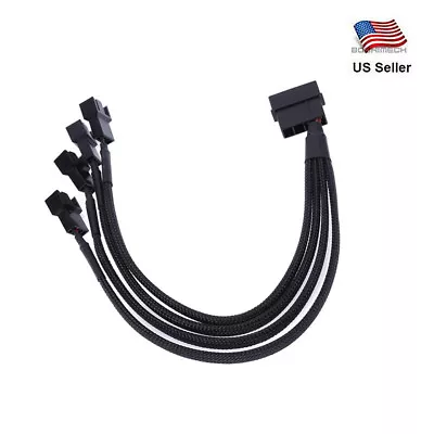 4pin IDE Molex To 4 Port 3Pin/4Pin PC Cooling Fan Splitter Power Cable • $6.98