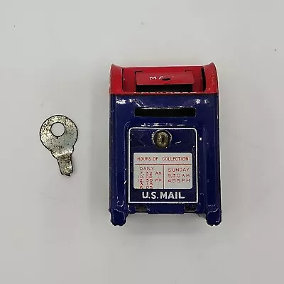 Vtg Tin Litho US Post Office Mailbox Toy Savings Bank W/ Key Made In Japan • $19.99