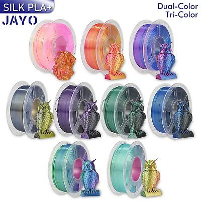 JAYO 1.75mm SILK PLA+ 3D Printer Filament Dual-Color Tri-Colour Shiny 1.1KG FDM • $28.49