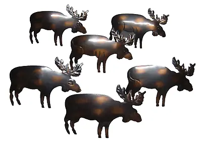 6 Copper/Bronze Finished Moose Napkin Rings 3.75 Lx2.50 W Southwest Cabin Ranch • $39.99