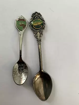 LOT Of 2 -- Moosehead Lake -  Katahdin Steamship & Moose Souvenir Spoons • $49.95