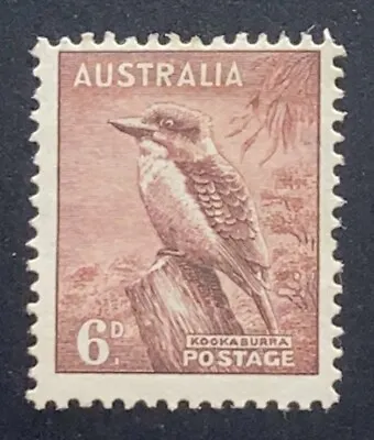 Australia 1937 Zoologicals 6d Kooka P13.5x14 - Mint Hinged • $6.40