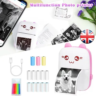 Mini Pocket Thermal Printer Bluetooth Mobile Phone Photos Label Printing Machine • £18.59