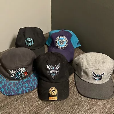 LOT Of 5 Charlotte Hornets Basketball NBA Hats Caps Mitchell & Ness ‘47 • $9.99