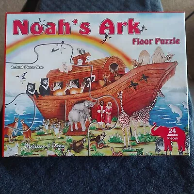 Vintage Melissa & Doug Noah’s Ark Floor Puzzle 24 Jumbo Pieces 3'x2' • $11.99