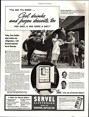 1938 Servel Electrolux Gas Refrigerator Vintage Print Ad Nostalgic B9 • $26.79