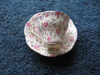 Rosina-Cup And Saucer Set-bone China-Chintz Pattern-England • $11.99