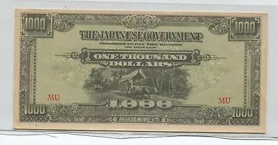 Malaya 1000 (1000) Dollars 1945 P-M10b The Japanese Government Occupation (CU) • $39.99