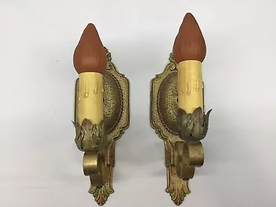 Arts & Crafts Mission Art Deco Heavy Brass Wall Lamp Light Fixture Sconces • $90