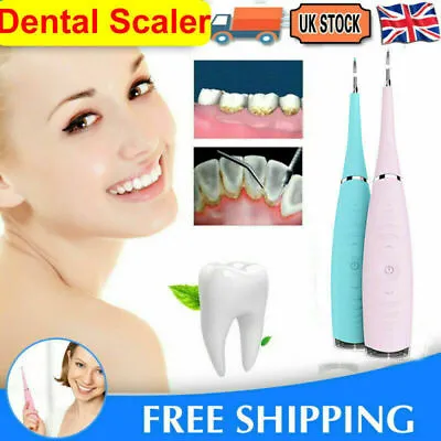 £9.29 • Buy Electric Sonic Dental Scaler Tartar Calculus Plaque Remover Teeth Stains Cleaner
