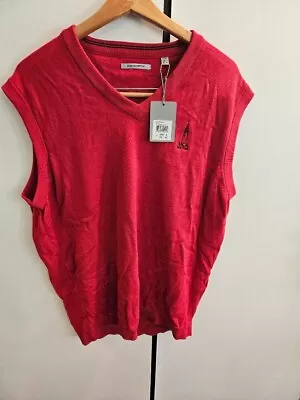 Men’s Ashworth Red Mca New York V-neck Sweater Vest - Large New With Tags • $25