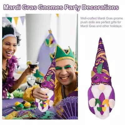 Mardi Gras Gnomes Party Decorations Mardi GrasBeads Plush MaskGnomes Decor Y6H1 • £8.88