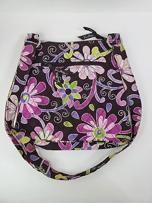 Vera Bradley Bag Purse Purple Punch Floral Pattern Hipster Handbag • $14.99