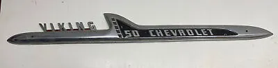 VINTAGE CHEVROLET VIKING 50 TRUCK EMBLEM ORIGINAL 31  LONG 1960s • $100